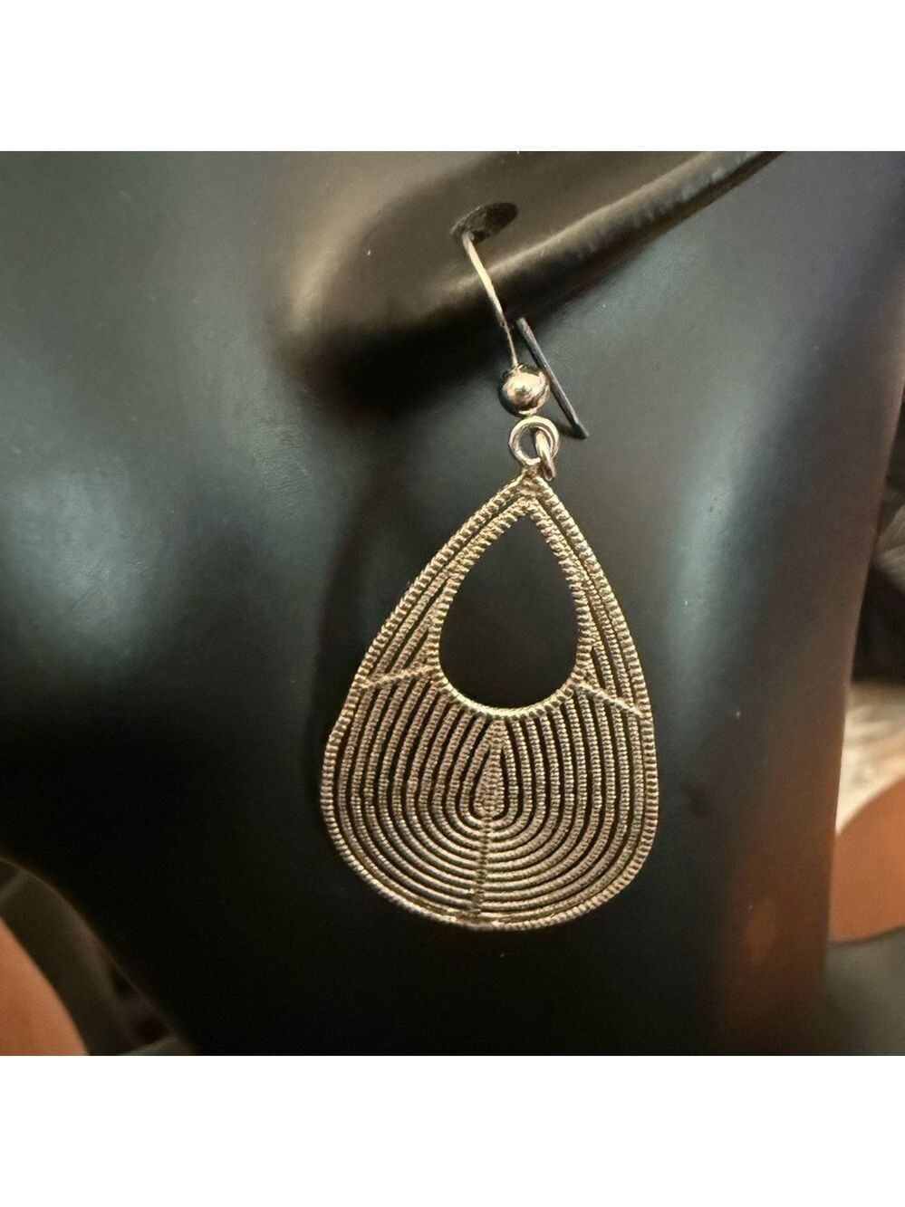 Dobbs London Sterling Silver Rhodium Plated Teardrop Oval Earrings $275 New